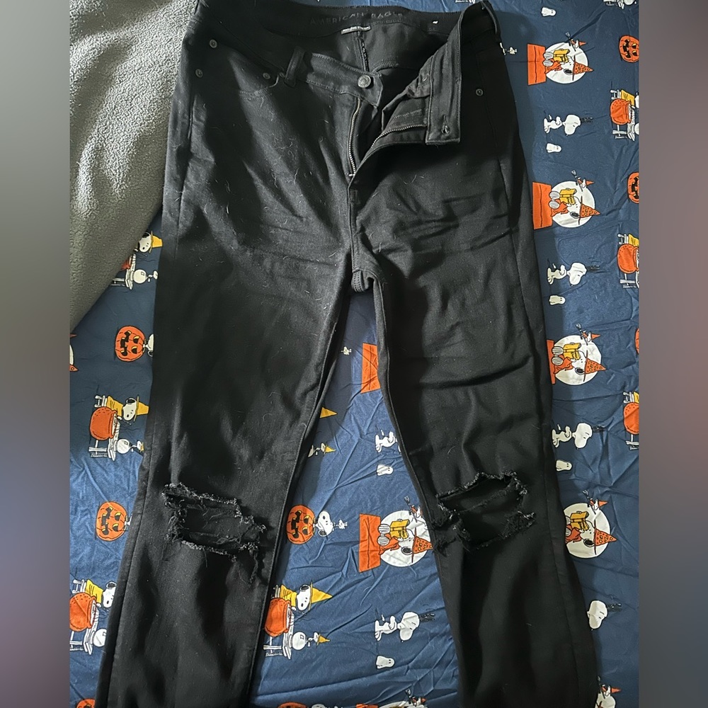 American eagle black high rise super stretch jeans 14 regular